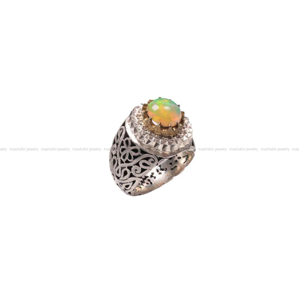 انگشتر اوپال مردانه کد 1254