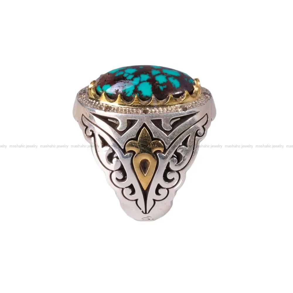 انگشتر فیروزه شجری مردانه کد 235
