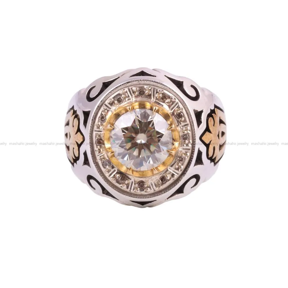 انگشتر موزانایت مردانه کد 282