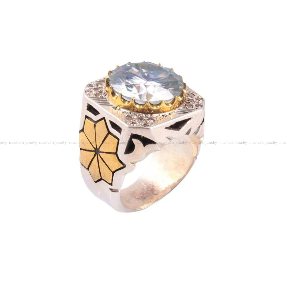 انگشتر موزانایت مردانه کد 283