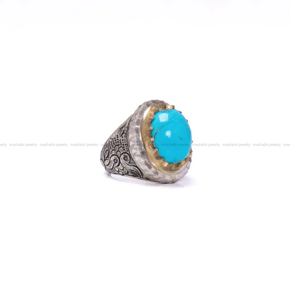 انگشتر فيروزه شجری مردانه کد 944