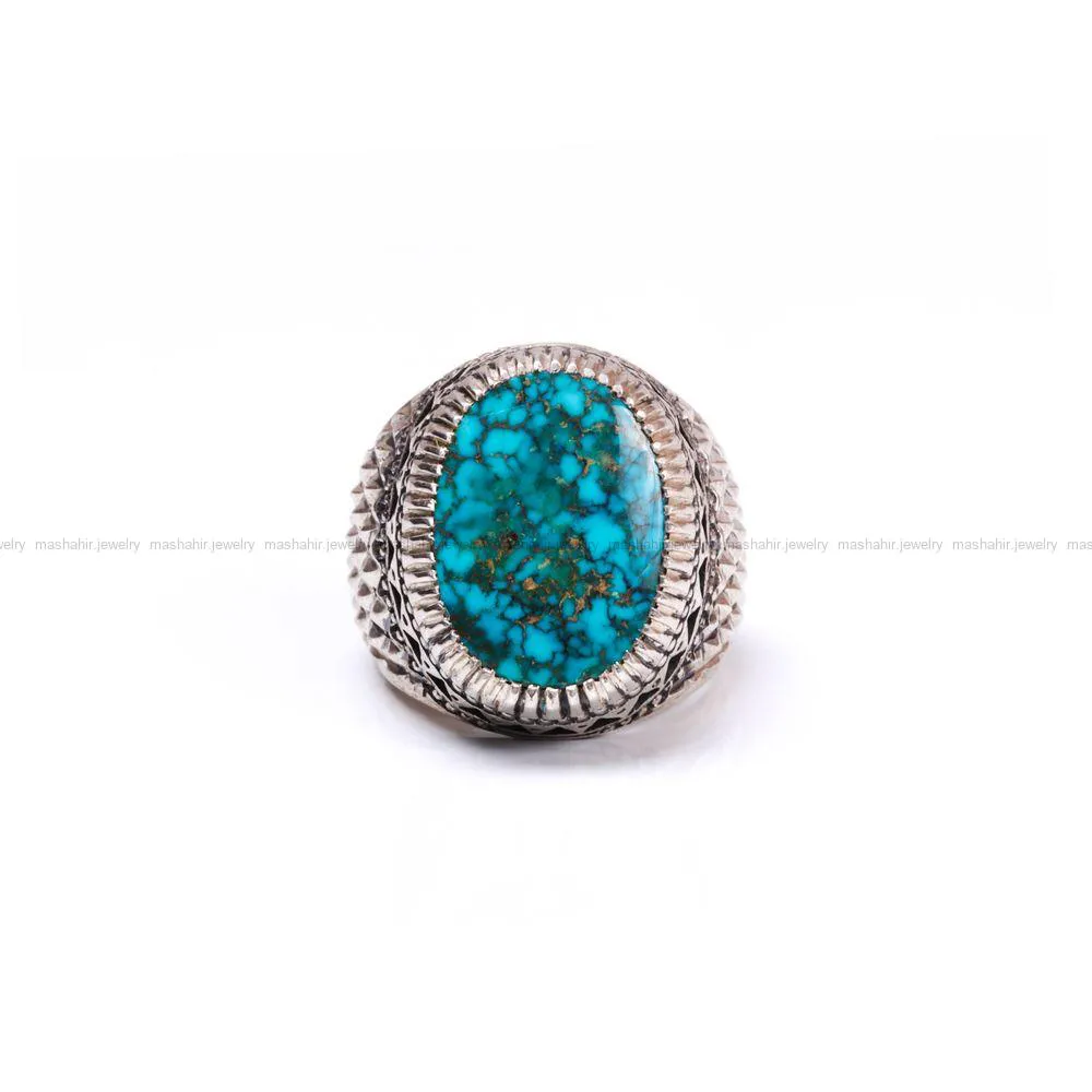 انگشتر فيروزه شجری مردانه کد 1055