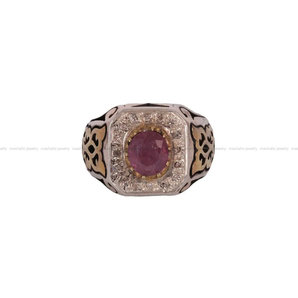 انگشتر یاقوت سرخ مردانه کد 781