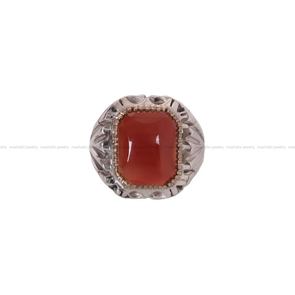 انگشتر عقیق مردانه کد 795