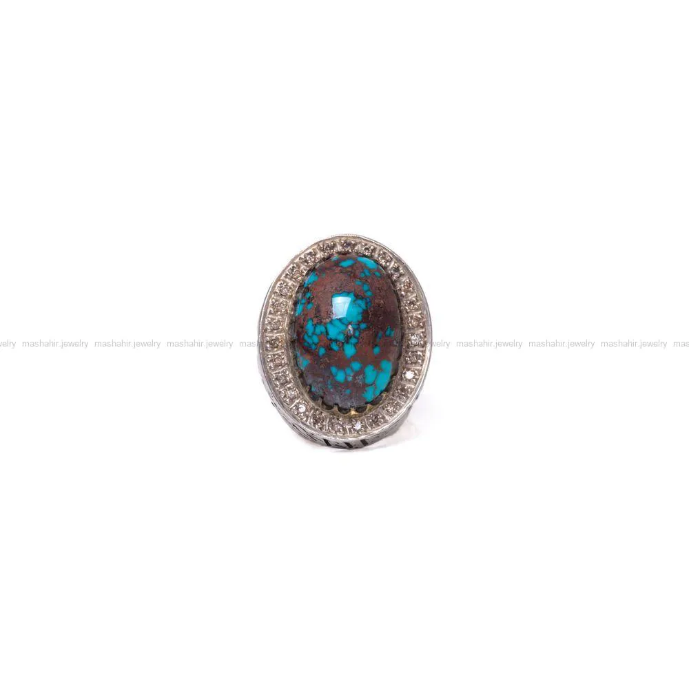 انگشتر فيروزه شجری مردانه کد 952
