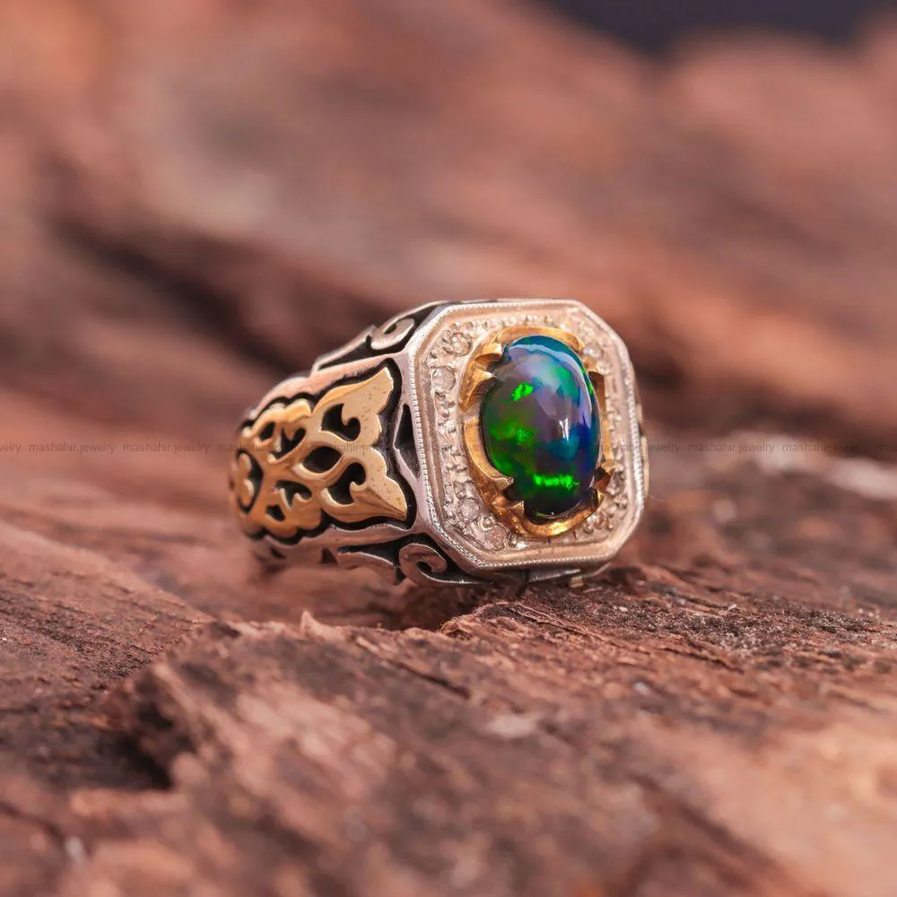 انگشتر اوپال مردانه کد 1196