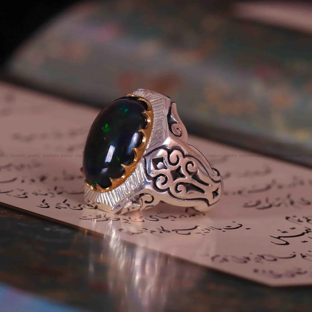 انگشتر اوپال مردانه کد 1244