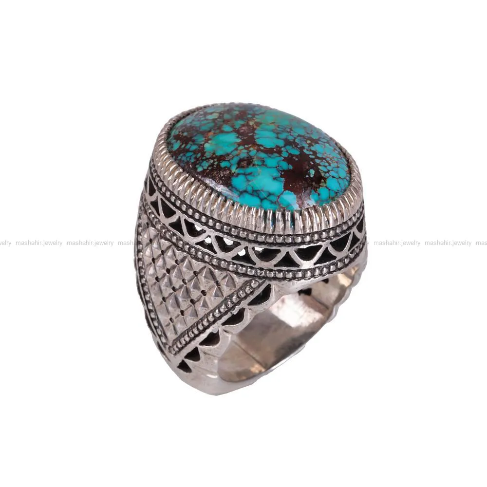 انگشتر فيروزه شجری مردانه کد 355