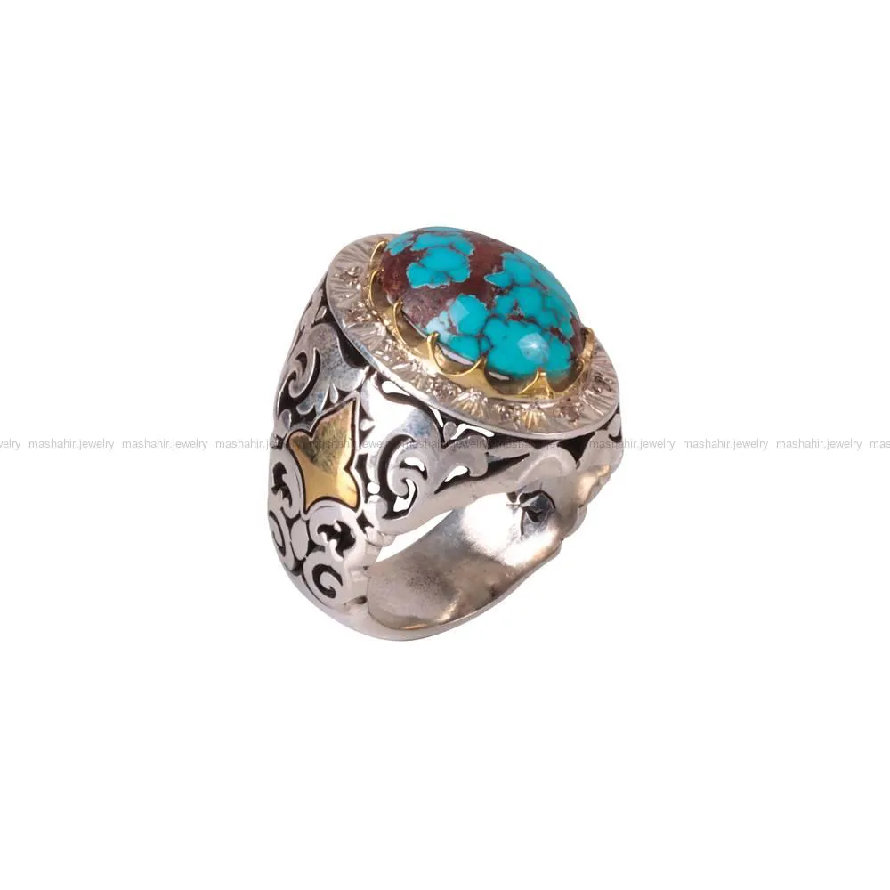 انگشتر فیروزه شجری مردانه کد 374