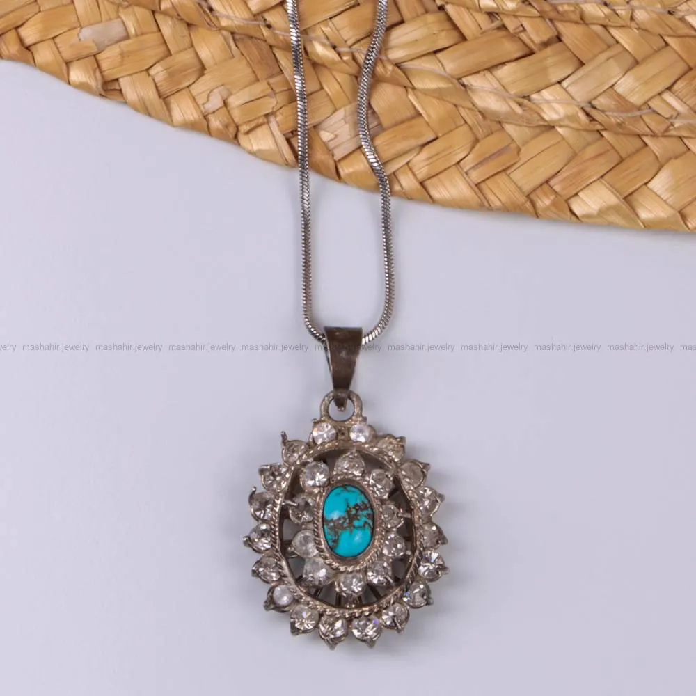 گردنبند فیروزه زنانه کد 402