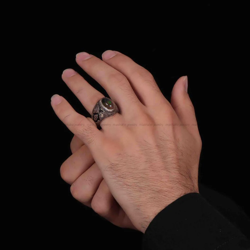 انگشتر اوپال مردانه کد 1259