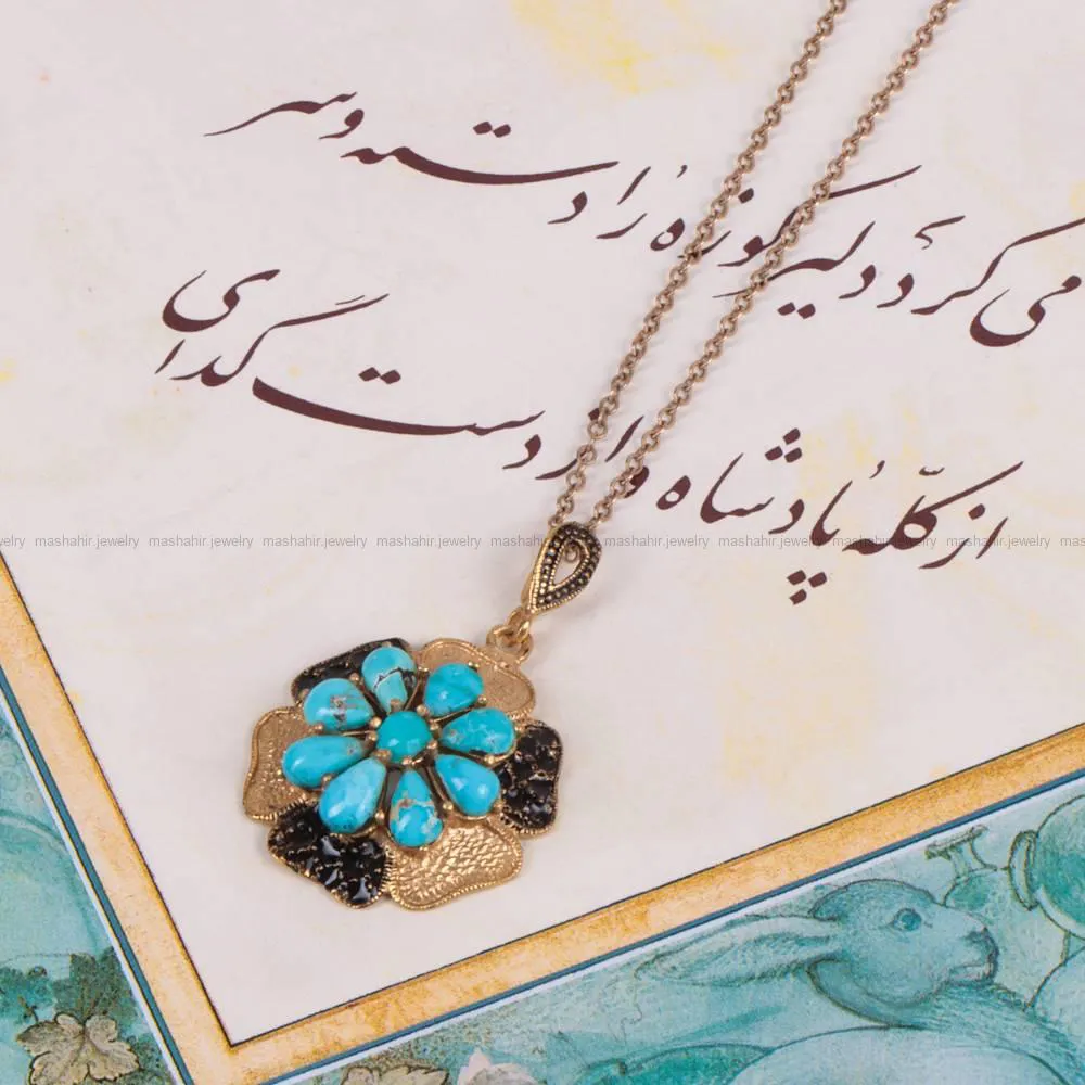 گردنبند فیروزه زنانه کد 441