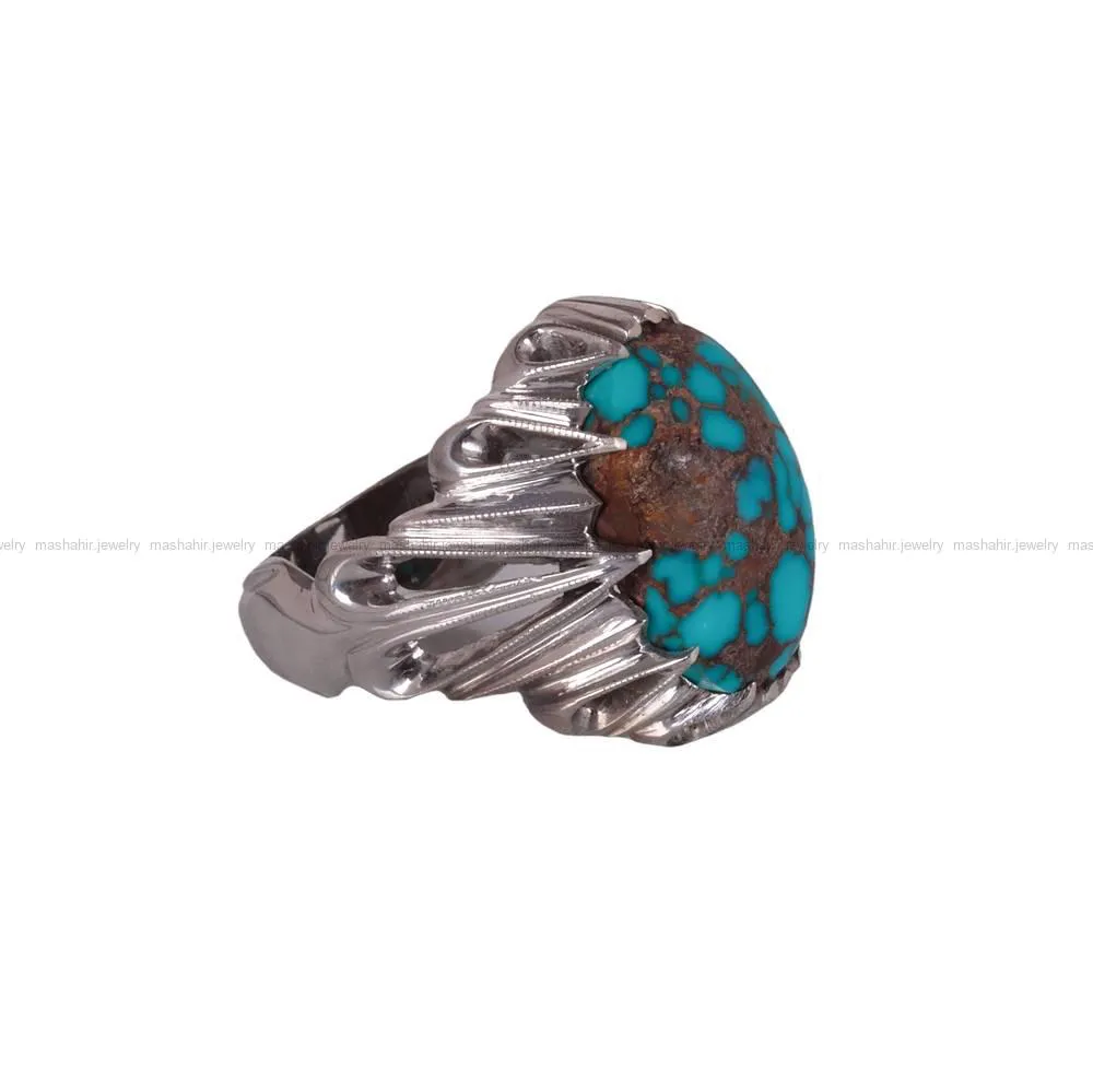انگشتر فیروزه شجری مردانه کد 463