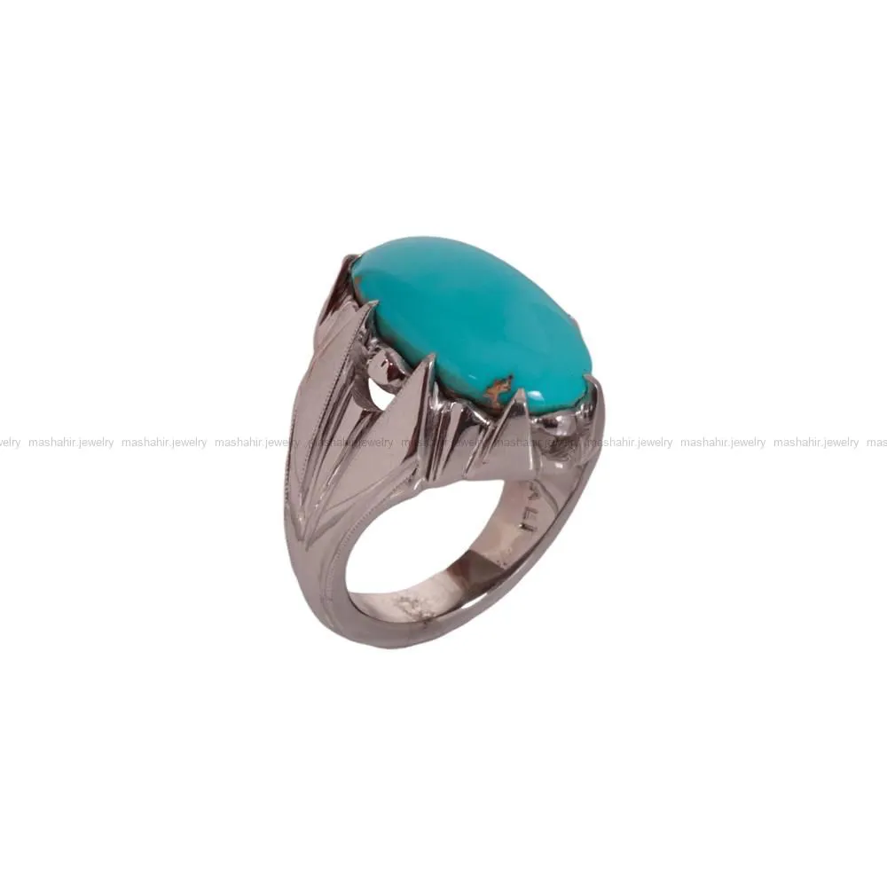 انگشتر فیروزه عجمی مردانه کد 466