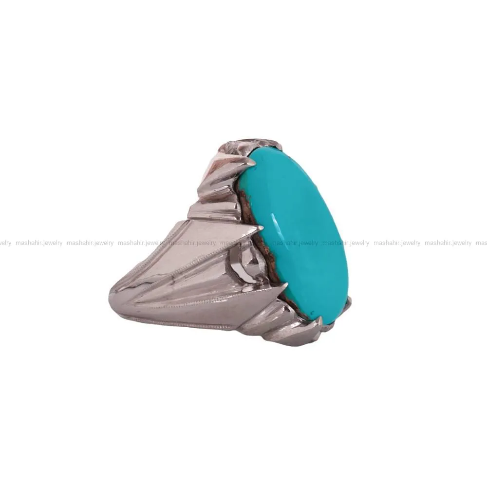انگشتر فیروزه عجمی مردانه کد 466