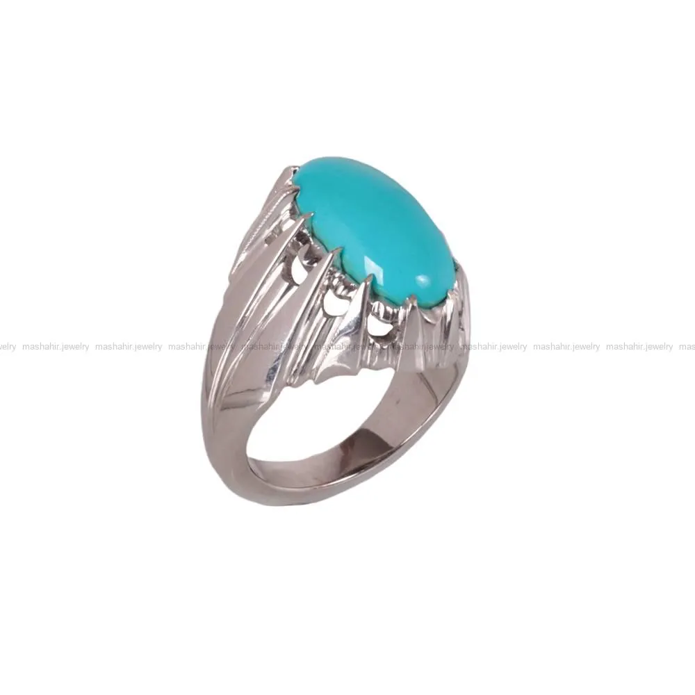 انگشتر فیروزه عجمی مردانه کد 468