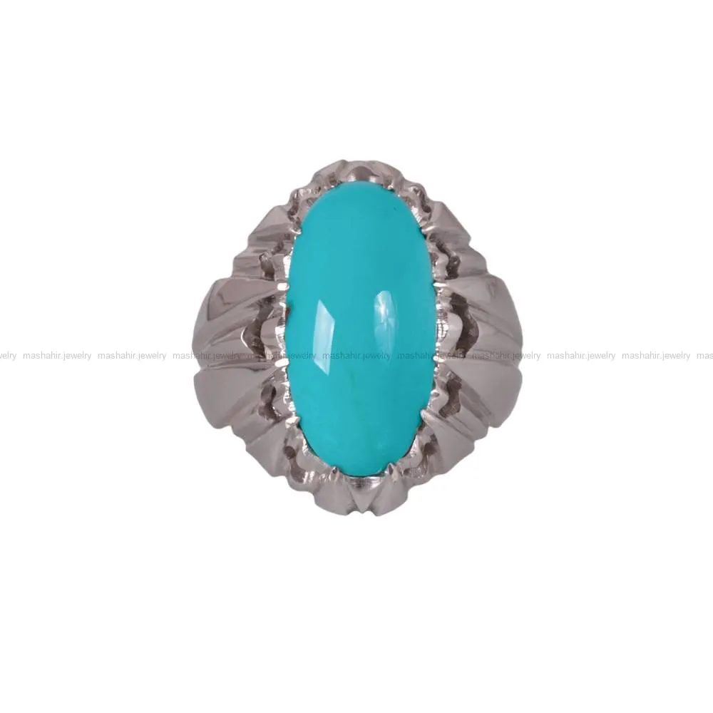 انگشتر فیروزه عجمی مردانه کد 468