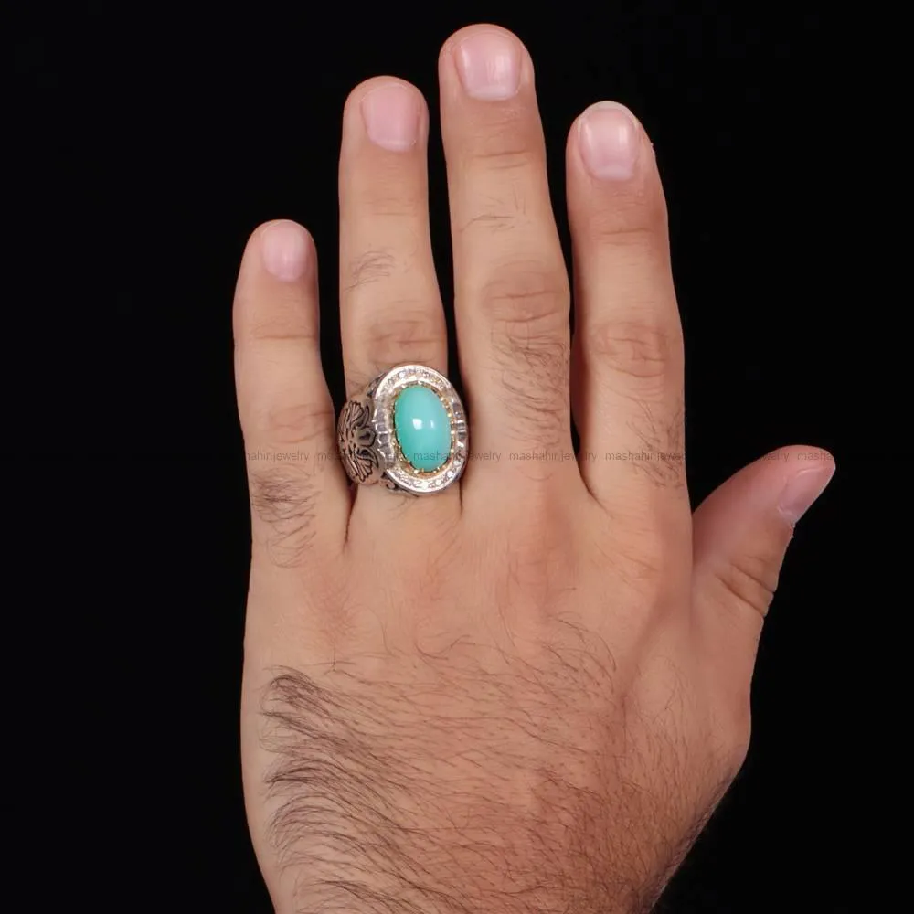 انگشتر فيروزه عجمی مردانه کد 751