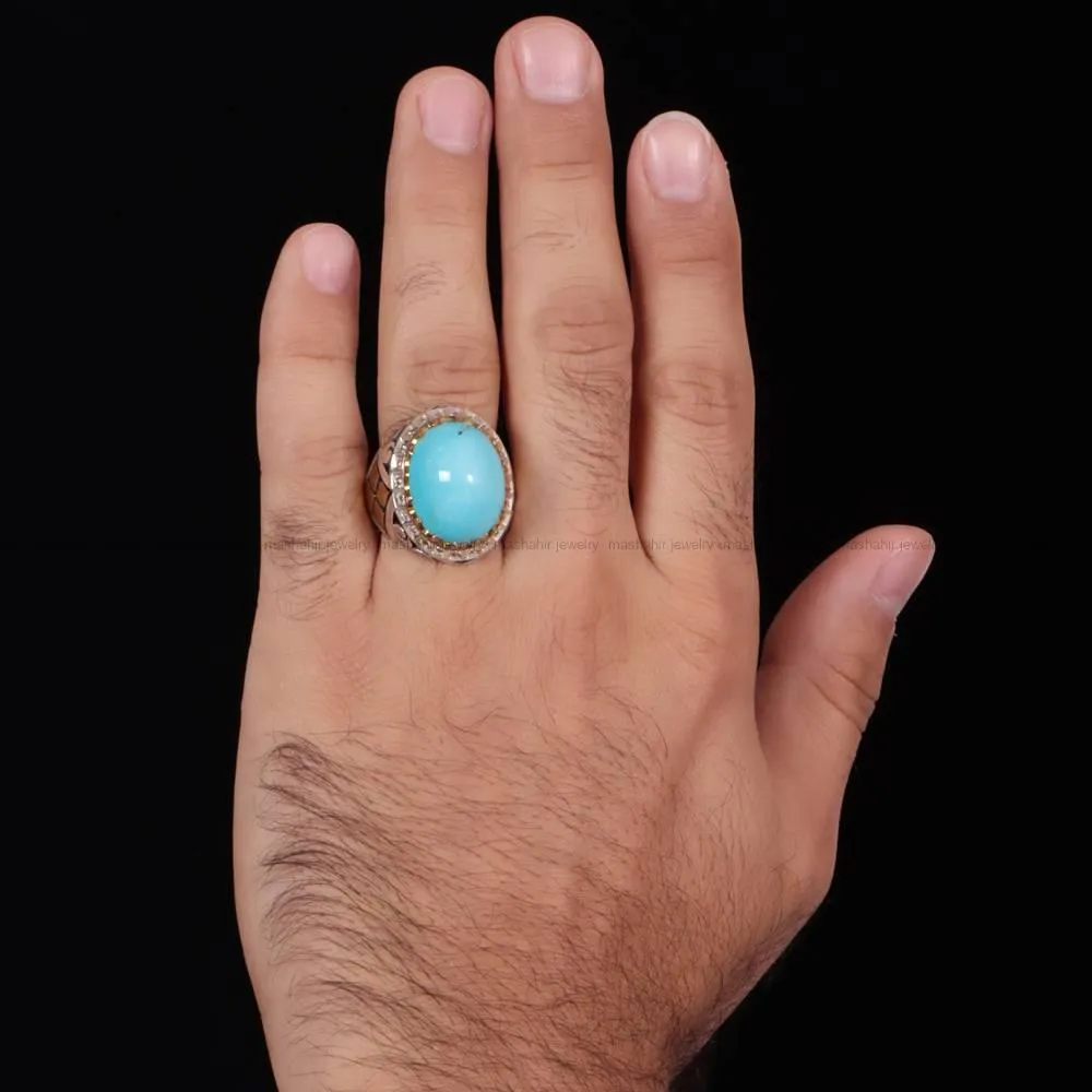انگشتر فيروزه عجمی مردانه کد 752