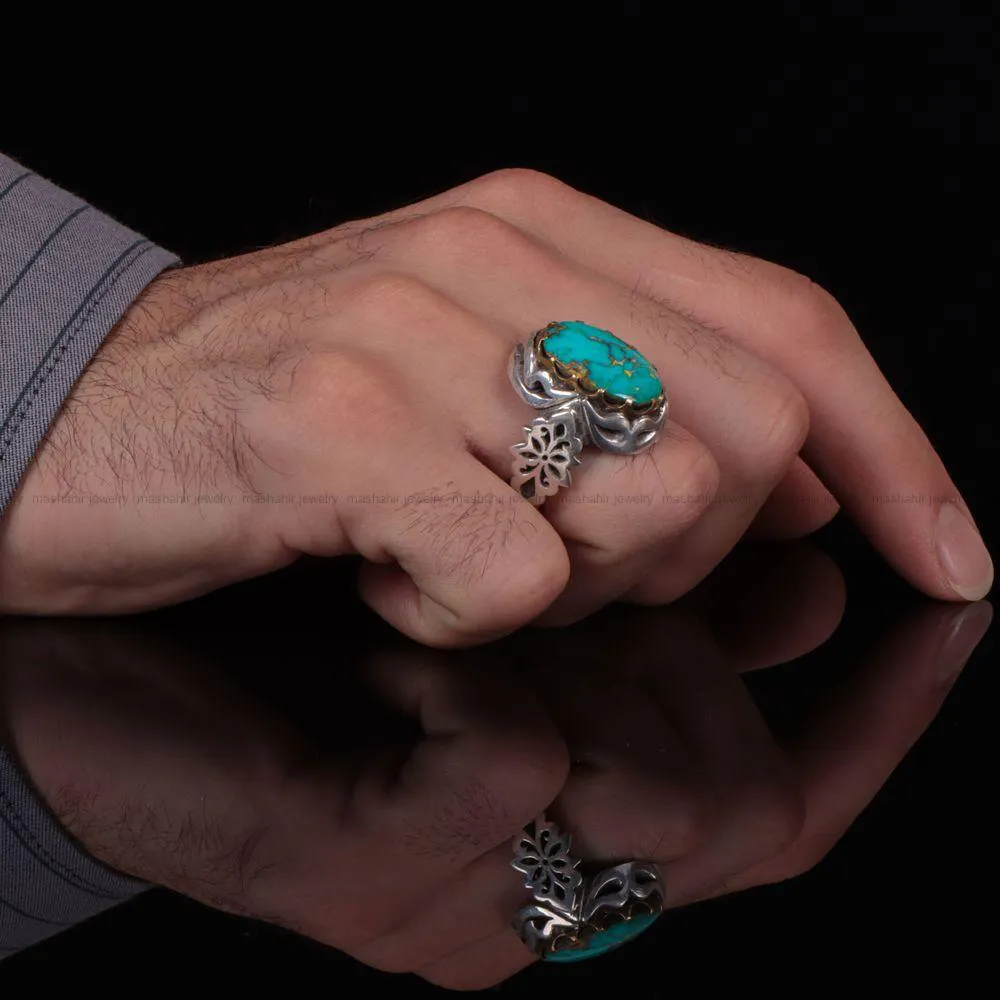 انگشتر فيروزه شجری مردانه کد 924