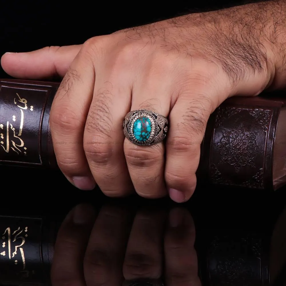 انگشتر فيروزه شجری مردانه کد 553