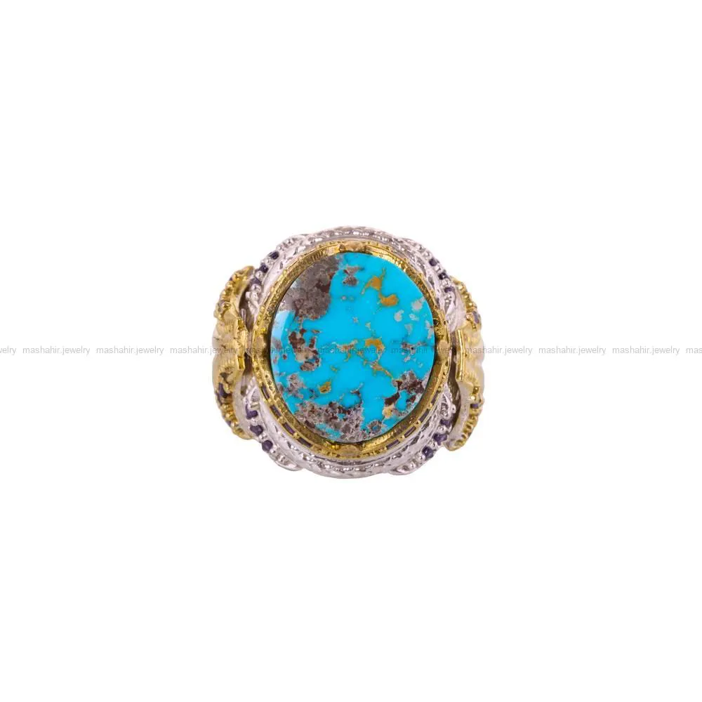 انگشتر فیروزه شجری مردانه کد 4508