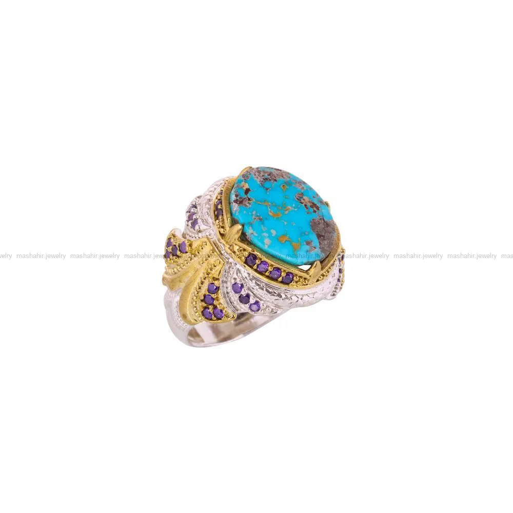انگشتر فیروزه شجری مردانه کد 4508