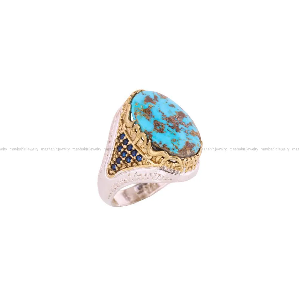 انگشتر فیروزه شجری مردانه کد 4510
