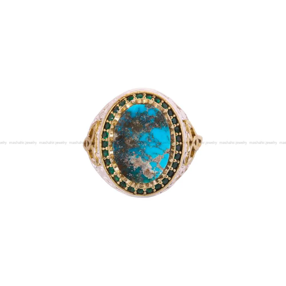 انگشتر فیروزه شجری مردانه کد 4518