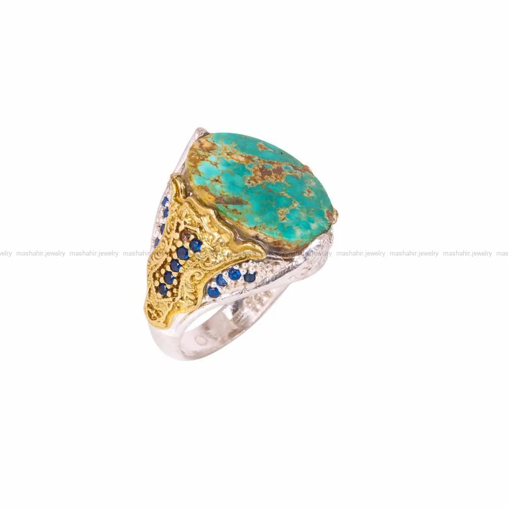انگشتر فیروزه شجری مردانه کد 4552
