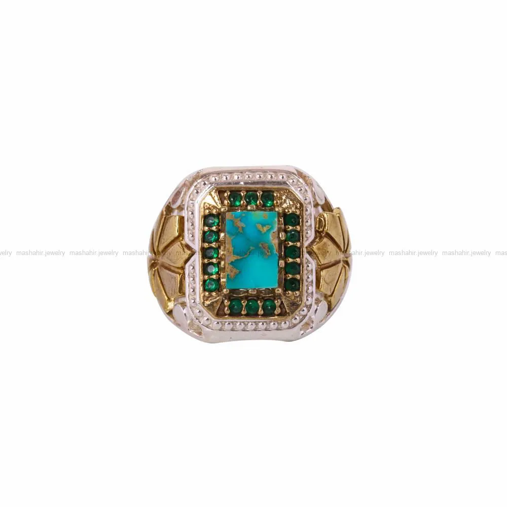 انگشتر فیروزه شجری مردانه کد 4554