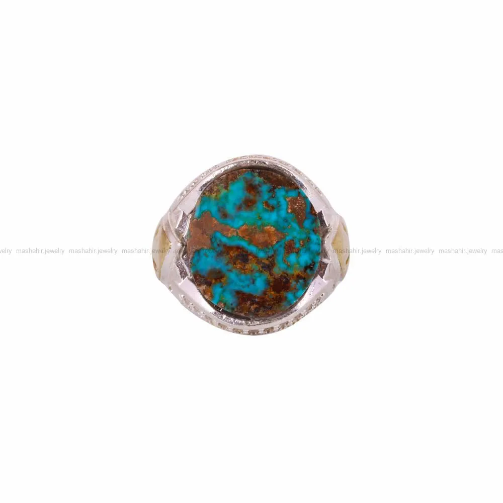 انگشتر فیروزه شجری مردانه کد 4560