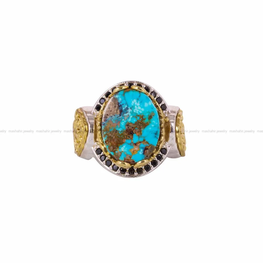 انگشتر فیروزه شجری مردانه کد 4563