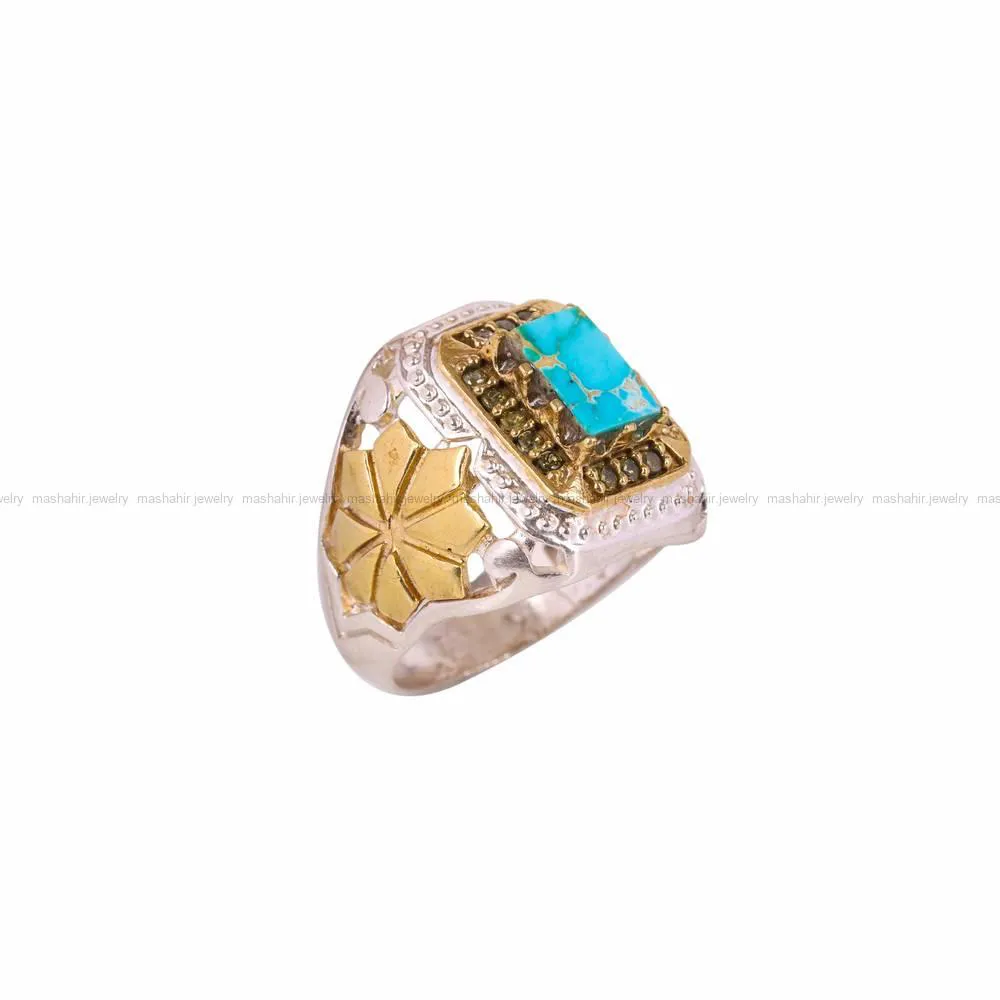 انگشتر فیروزه شجری مردانه کد 4574