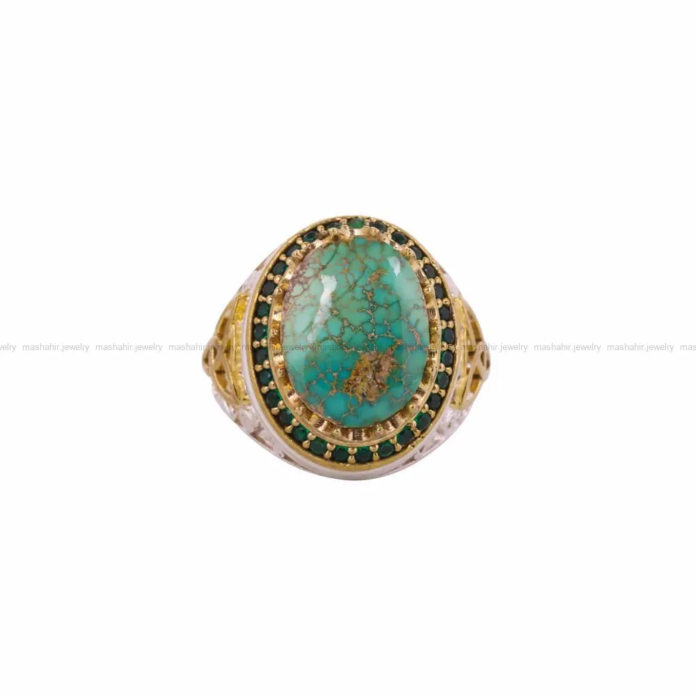 انگشتر فیروزه شجری مردانه کد 4476