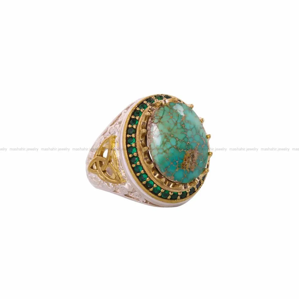 انگشتر فیروزه شجری مردانه کد 4476