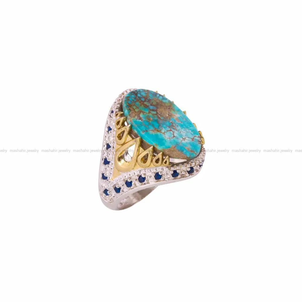 انگشتر فیروزه شجری مردانه کد 4481