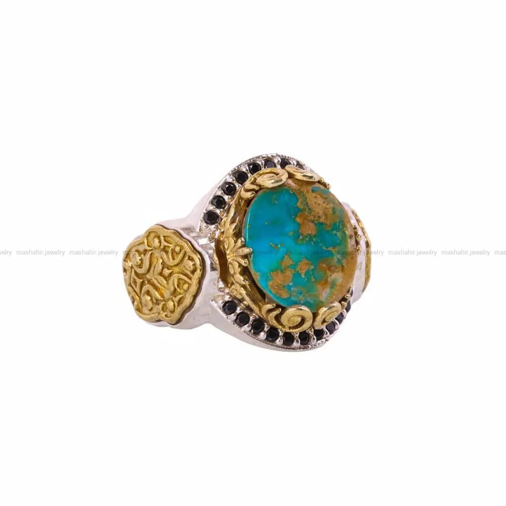 انگشتر فیروزه شجری مردانه کد 4483