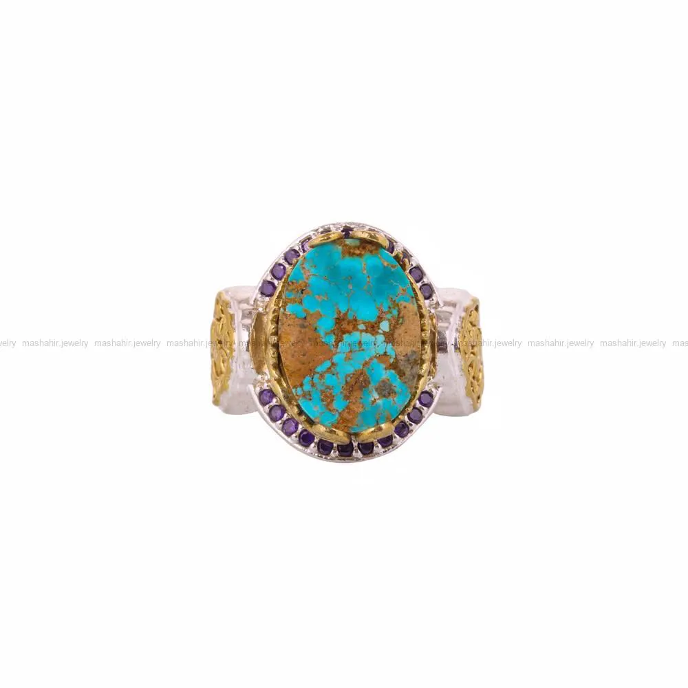 انگشتر فیروزه شجری مردانه کد 4488