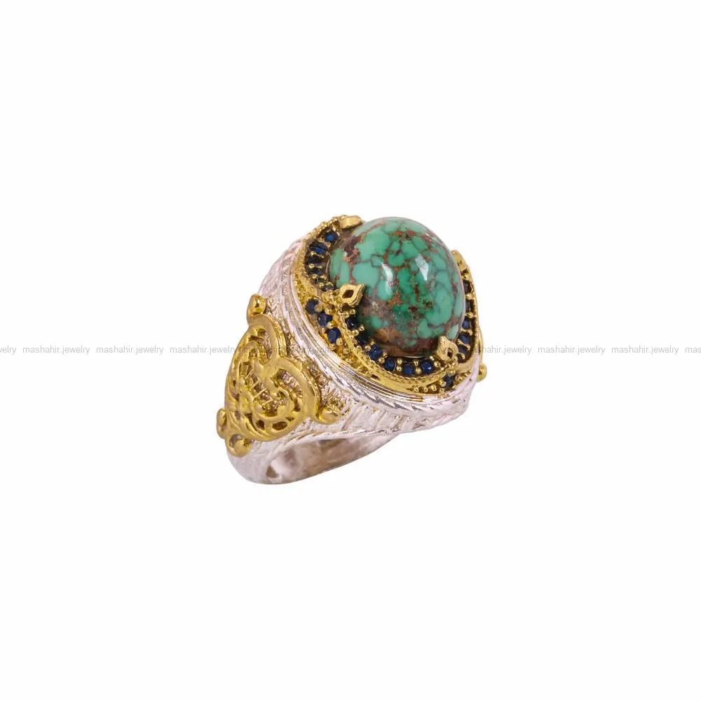 انگشتر فیروزه شجری مردانه کد 4498