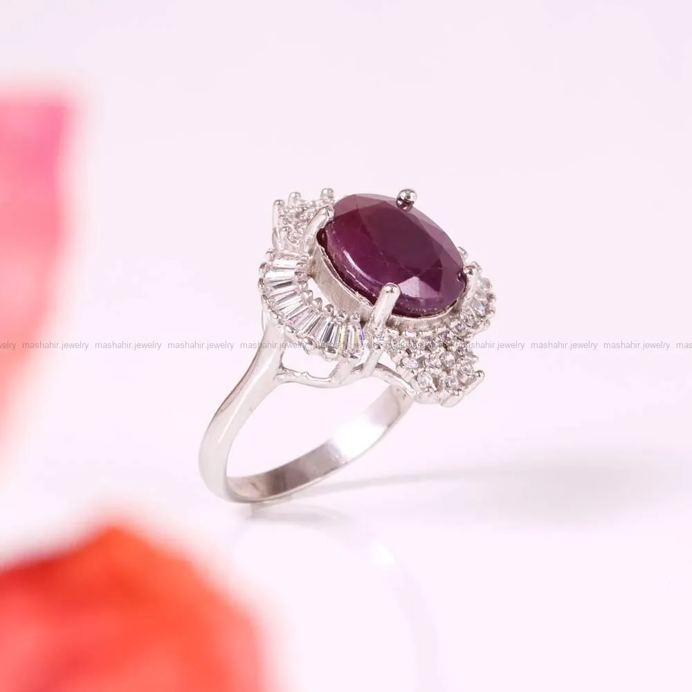 انگشتر یاقوت سرخ زنانه کد 4385