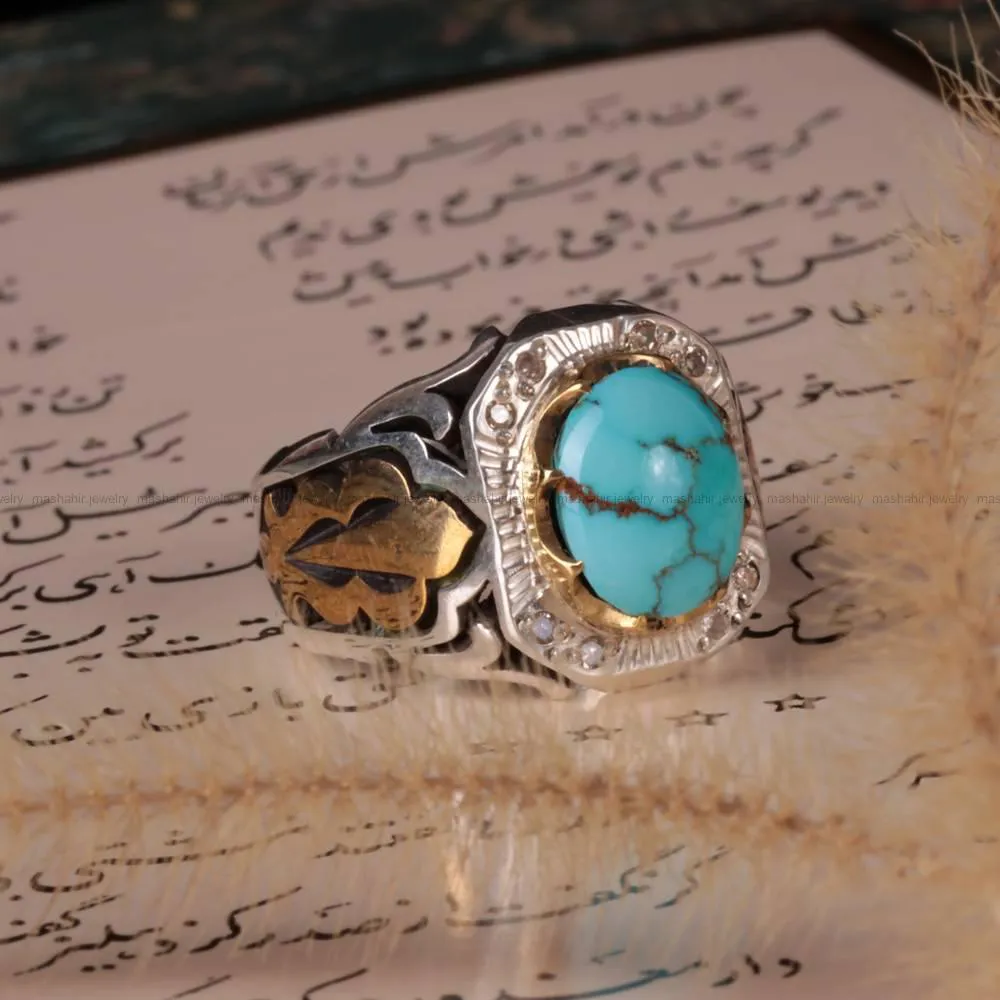 انگشتر فيروزه شجری مردانه کد 397