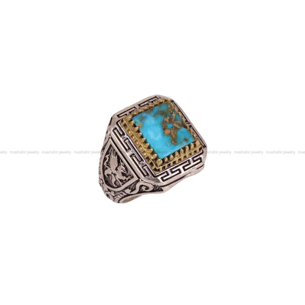 انگشتر فیروزه شجری مردانه کد 4134