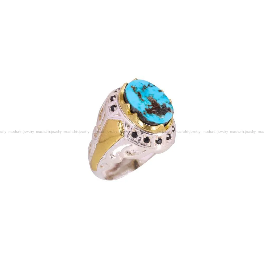 انگشتر فیروزه شجری مردانه کد 4214