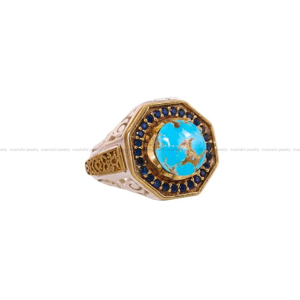 انگشتر فیروزه شجری مردانه کد 4226