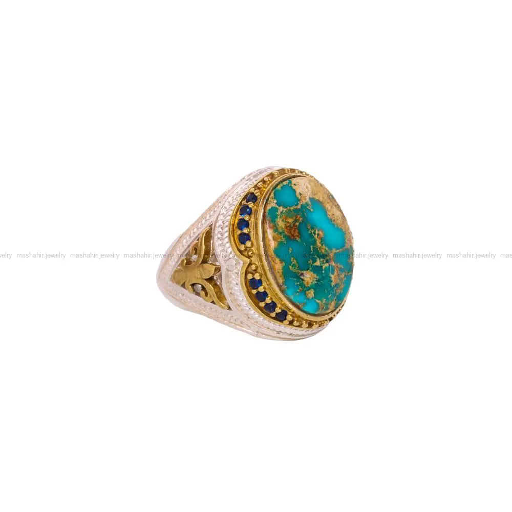 انگشتر فیروزه شجری مردانه کد 4235