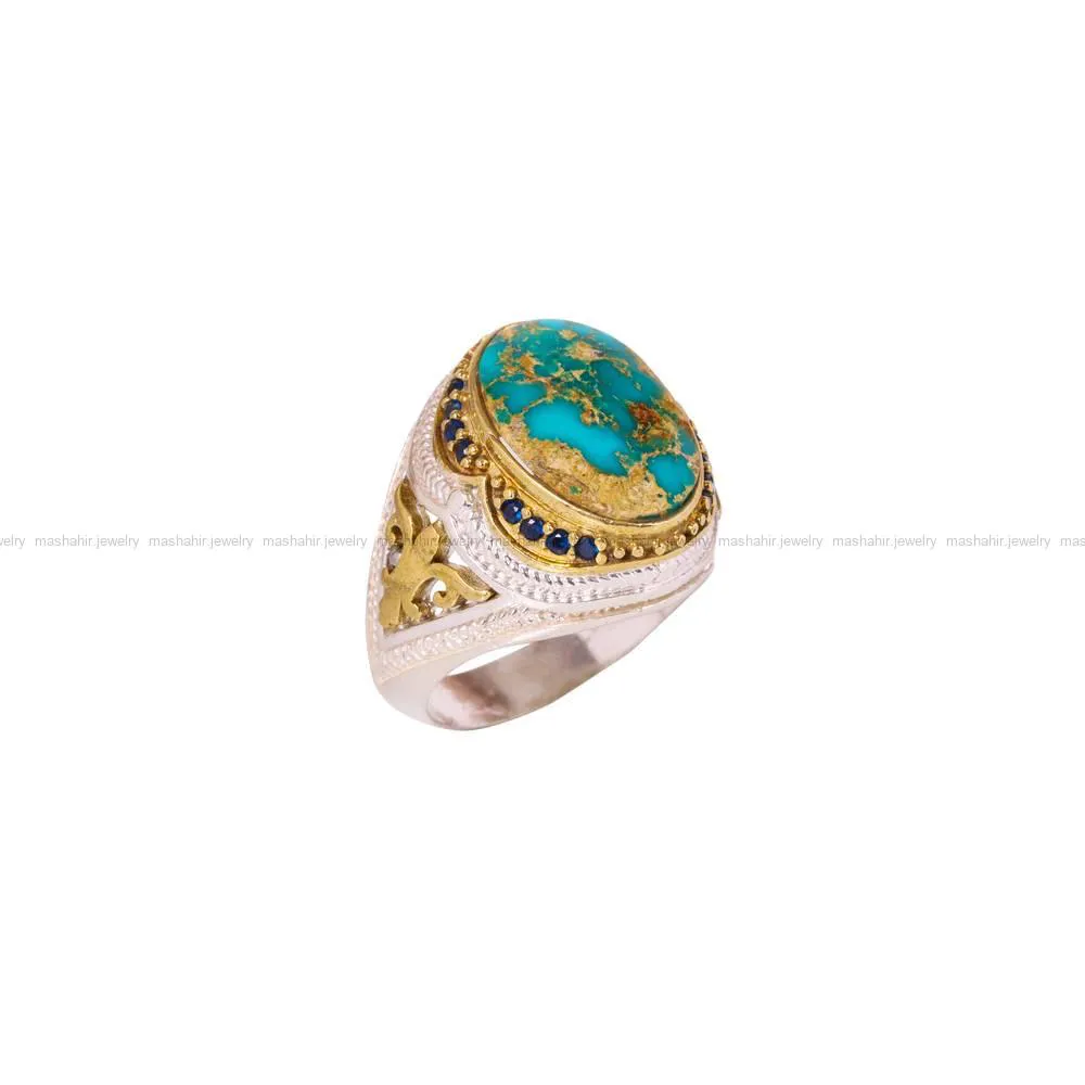 انگشتر فیروزه شجری مردانه کد 4235