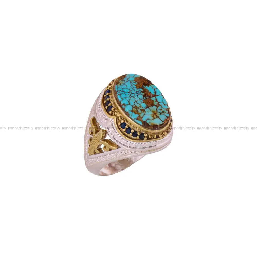 انگشتر فیروزه شجری مردانه کد 4248