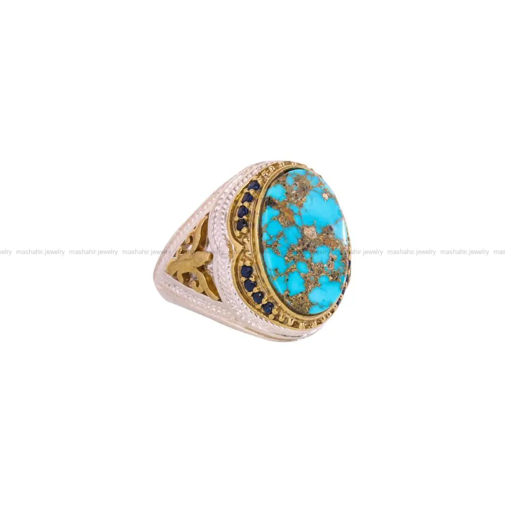 انگشتر فیروزه شجری مردانه کد 4265