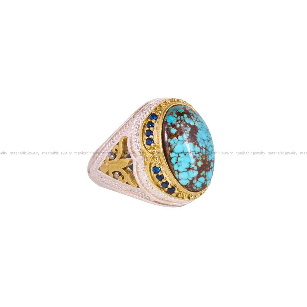 انگشتر فیروزه شجری مردانه کد 4269